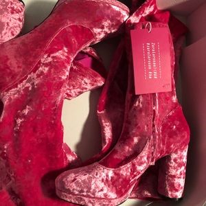 Zara Larsson H&M Pink Thigh high Boots